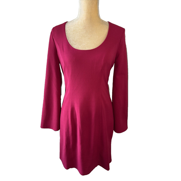 DONNA MORGAN Mindy Bell Sleeve Sheath Dress In Cherry Size 4200 - Picture 2 of 12